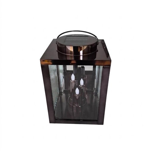 Lampáš solar+ sviečka grafit deň/noc 28cm