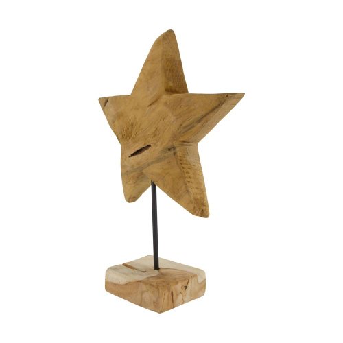 Hviezda z teak. drevo na stojane 28x10x40cm