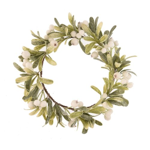 Veniec imelo 28cm biely