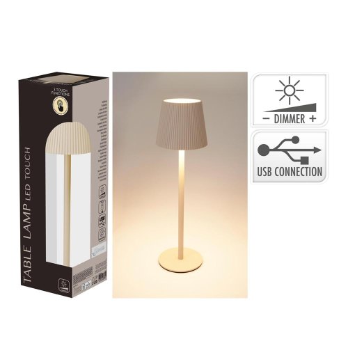 Led stolná lampa 10 x 36 cm/usb, krém - Vianočné osvetlenie