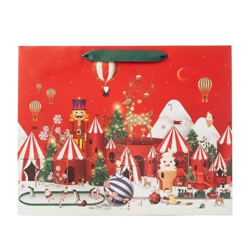 Agb2019706 taška darč. v26,5x33,5+13cm winter wonderland christmas horizontal