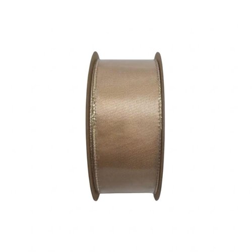 Stuha vian 3,8cm/10m obojstranna béžovozlatá