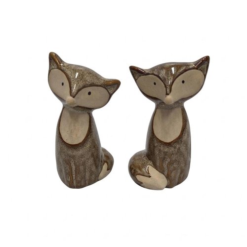 Líška porcelán 5.2*5*9.5cm mix - Vianočné dekorácie