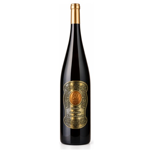 Wino prezentowe 1,5 l z metalową etykietą na 30. urodziny