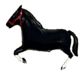 Balónik Kôň čierny - 35cm
