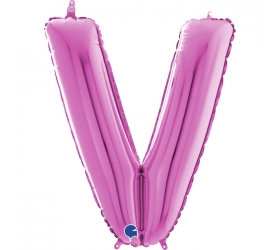 Balón písmeno V ružové 66 cm