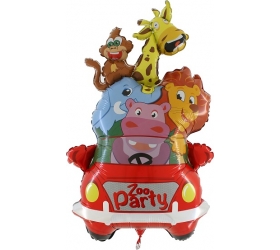 Balón Auto so zvieratkami