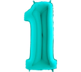 Balón číslo 1 tyrkys 66 cm