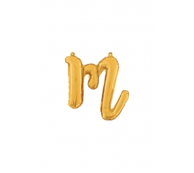 Balón písmeno malé zlaté M script