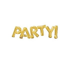 Balónový banner PARTY zlatý 83 x 22 cm