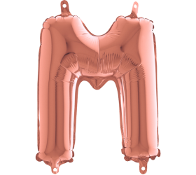 Balón písmeno M rose gold 35 cm