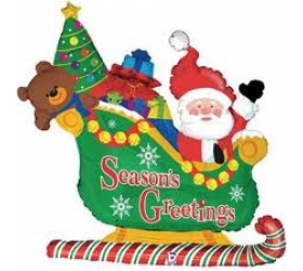 Balón Santa na saniach