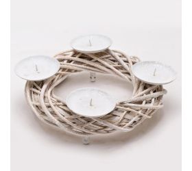 Veniec 35x9cm advent glit . biely