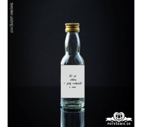 Prázdna svadobná mini fľaštička Gold 40 ml