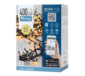 Led microcluster 400l ww,ind-out,8funk, 3xtimer,8mtr app
