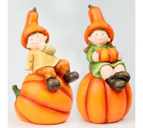 Deti na tekvici mgo 21*19*39cm