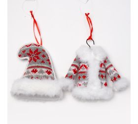 Čiapka kabát záves mix textil 15*13cm