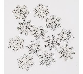 Vločky drevo biele s/12 4,5x0,3x4,5cm