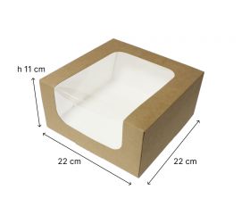 Krabička na zákusky s okienkom 6,5x11x8 cm - Krabičky na výslužky