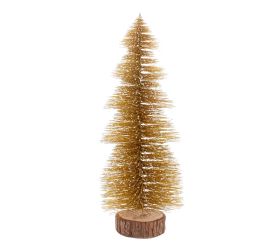 Vian. stromček na pníku zlatý s/2 23cm