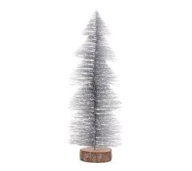 Vian. stromček na pníku strieborný 28cm