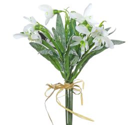 Kytica snežienky 23cm biela