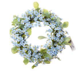 Veniec modré kvietky 22cm