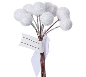 Zápich zväzok s/12 biele guličky l:10cm