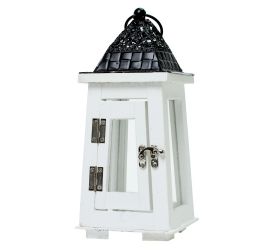 398fl/s lampáš drevo biely s 11,5x11,5x27,5cm