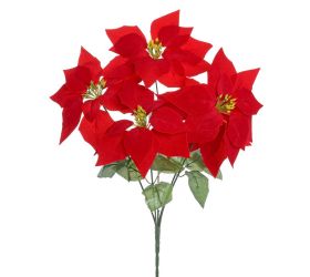 Vian. poinsetia červ. s 5 hlavami 48cm