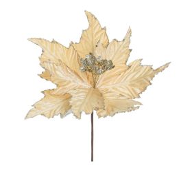 Vian. ruža/poinsetia bl. zlatá 29cm