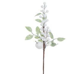 Vian. vetv. zeleň, bie. jablko, gulky, gliter 44cm