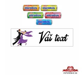 Mini mentos, plesová tématika,  dáma vo fialových šatách