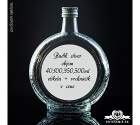 Prázdna svadobná fľaša Budík Silver 350 ml