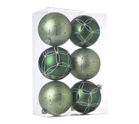 Guľa plast. zel/trá. zel mat s/6 10cm