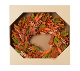 Veniec listy bobule oranž.40cm