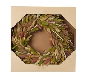 Veniec tráva fial/krém/zel 40cm