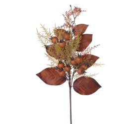 Konárik šípky, tuja, lístie, hne/or/zel 47cm