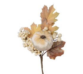 Zápich tekvica list krém 23cm