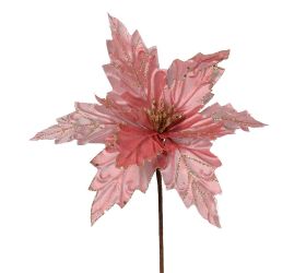 Vian. ruža staro-ružová gliter 30cm