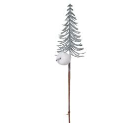 Zápich stromček, bie. jablko, zasnežený 37cm