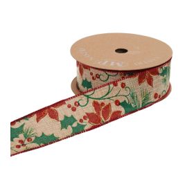 Stuha vian ruža juta 4cm/10m 4273g