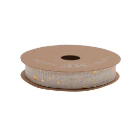 Stuha vian juta hviezdy zlatá 2,5cm/20m 4948m
