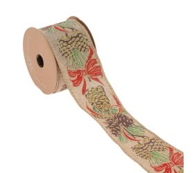 Stuha vian juta šišky 6,3cm/10m 4632 00