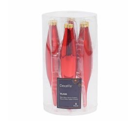 Cencúle červené sklo lesklé/matná s/6 pr.3cmx15cm