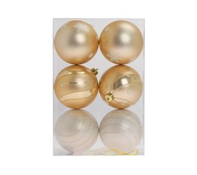 Gule plast. bl. zlaté ornament mix s/6 10cm