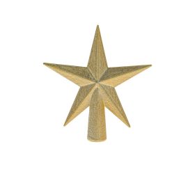 Špic hviezda plast. zlatá 12,5cm