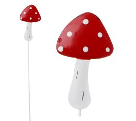 Zápich muchotrávka čer/bie plech 4*28cm