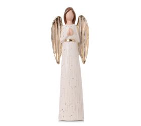 Anjel modliaci krém/zla malý keramika 10*6*28,5cm
