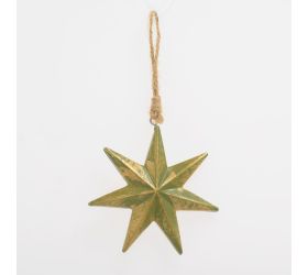 Záves hviezda zel/zla drevo 7,7*7,7*1,5cm